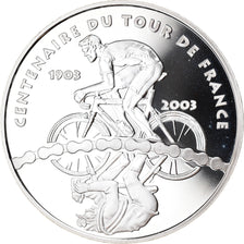 Francja, 1-1/2 Euro, Centenaire Du Tour De France, 2003, BE, MS(65-70), Srebro
