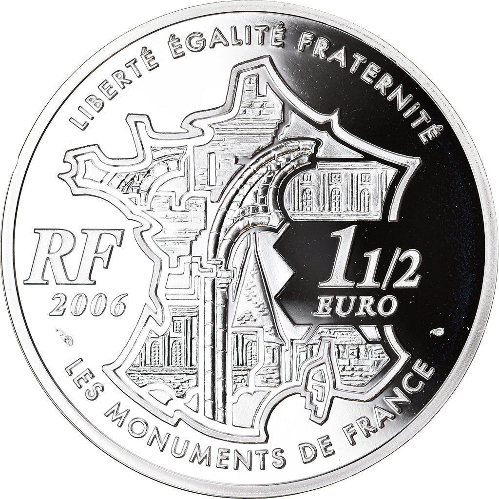 France, 1-1/2 Euro, Arc de Triomphe, 2006, BE, MS(65-70), Silver, KM:1456