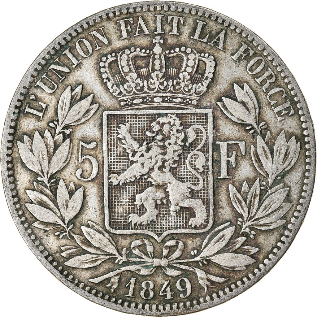 Coin, Belgium, Leopold I, 5 Francs, 5 Frank, 1849, VF(20-25), Silver, KM:17