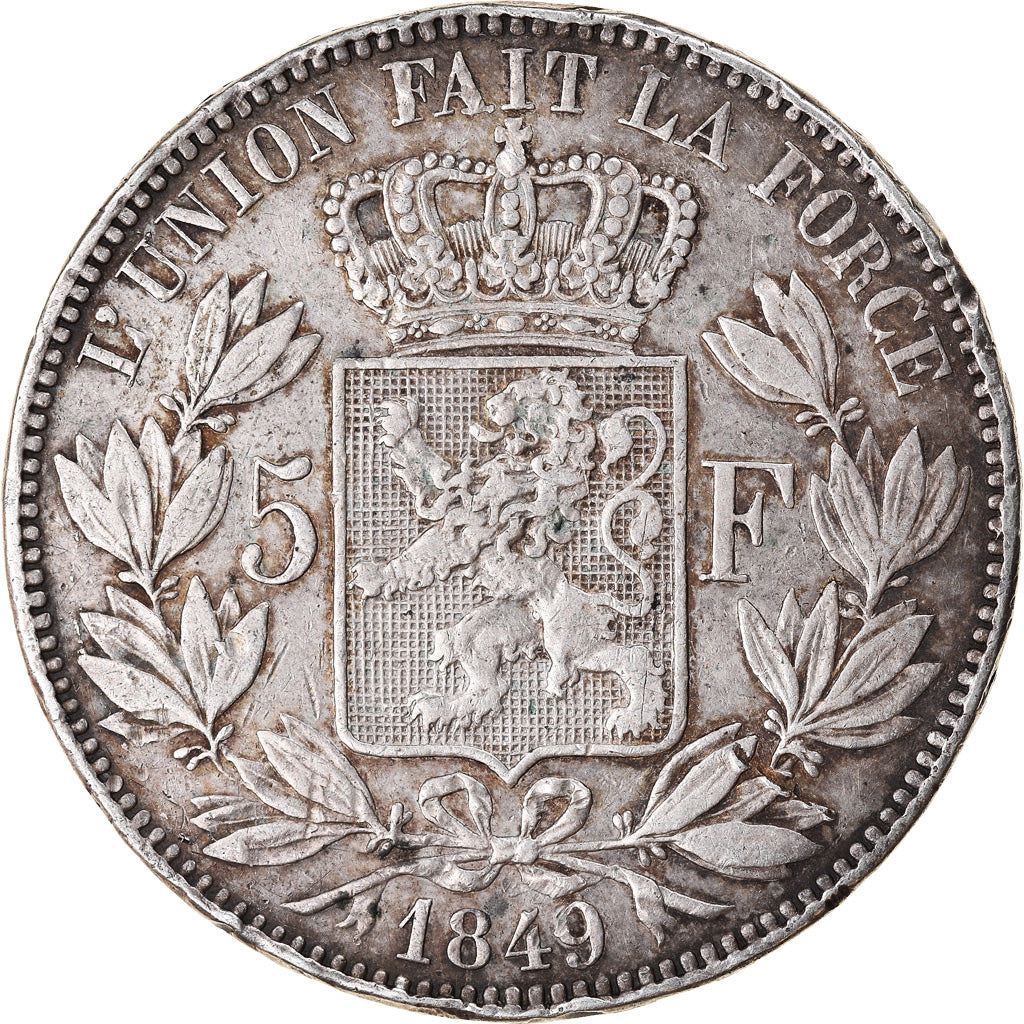 Monnaie, Belgique, Leopold I, 5 Francs, 5 Frank, 1849, TB+, Argent, KM:17