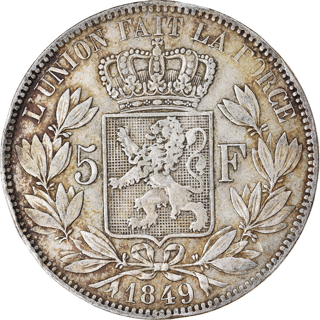Monnaie, Belgique, Leopold I, 5 Francs, 5 Frank, 1849, TB+, Argent, KM:17