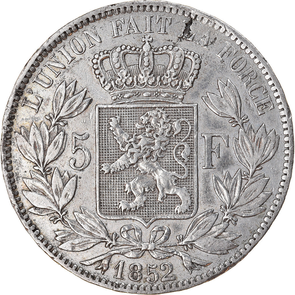 Monnaie, Belgique, Leopold I, 5 Francs, 5 Frank, 1852, TB+, Argent, KM:17
