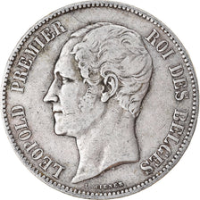 Münze, Belgien, Leopold I, 5 Francs, 5 Frank, 1852, S+, Silber, KM:17