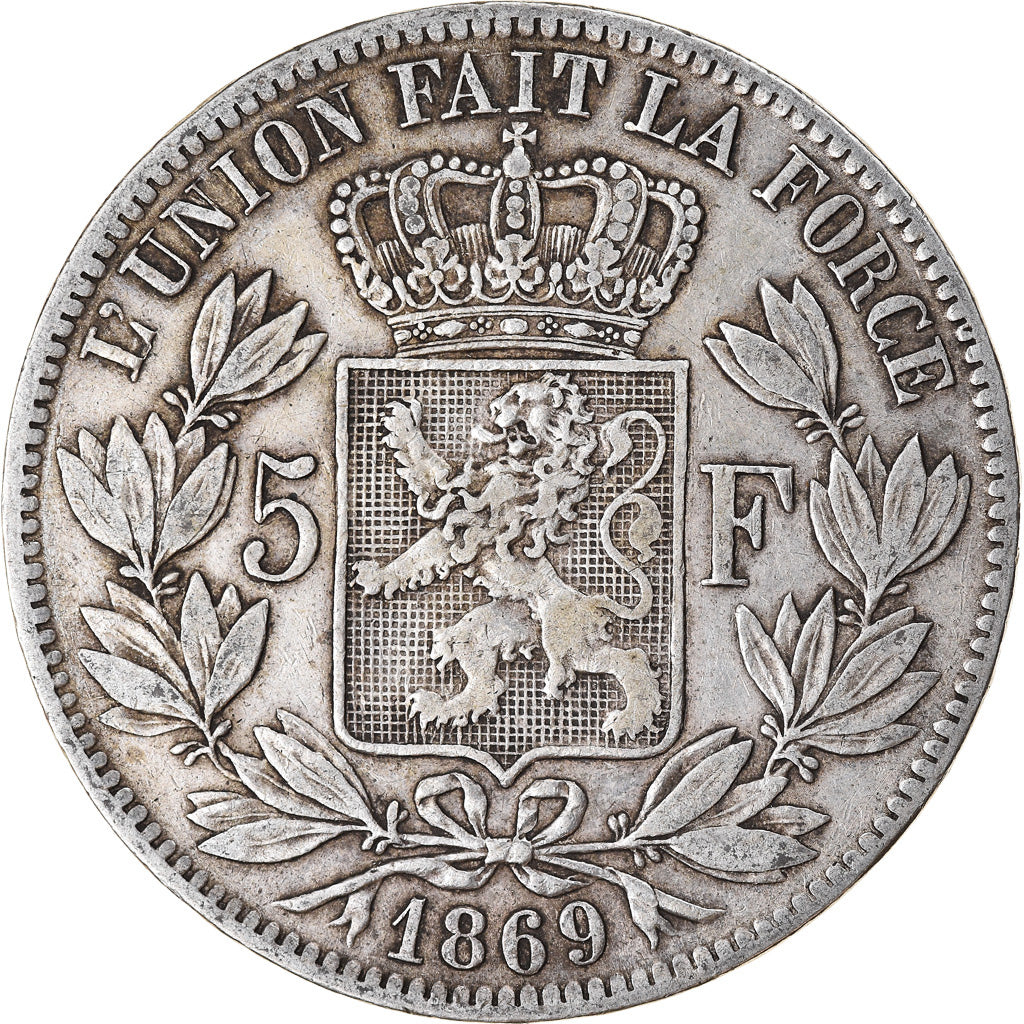 Monnaie, Belgique, Leopold II, 5 Francs, 5 Frank, 1869, TB, Argent, KM:24