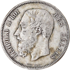 Coin, Belgium, Leopold II, 5 Francs, 5 Frank, 1869, VF(30-35), Silver, KM:24