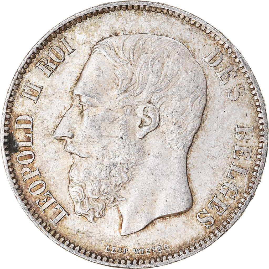 Coin, Belgium, Leopold II, 5 Francs, 5 Frank, 1871, EF(40-45), Silver, KM:24