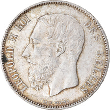 Coin, Belgium, Leopold II, 5 Francs, 5 Frank, 1871, EF(40-45), Silver, KM:24