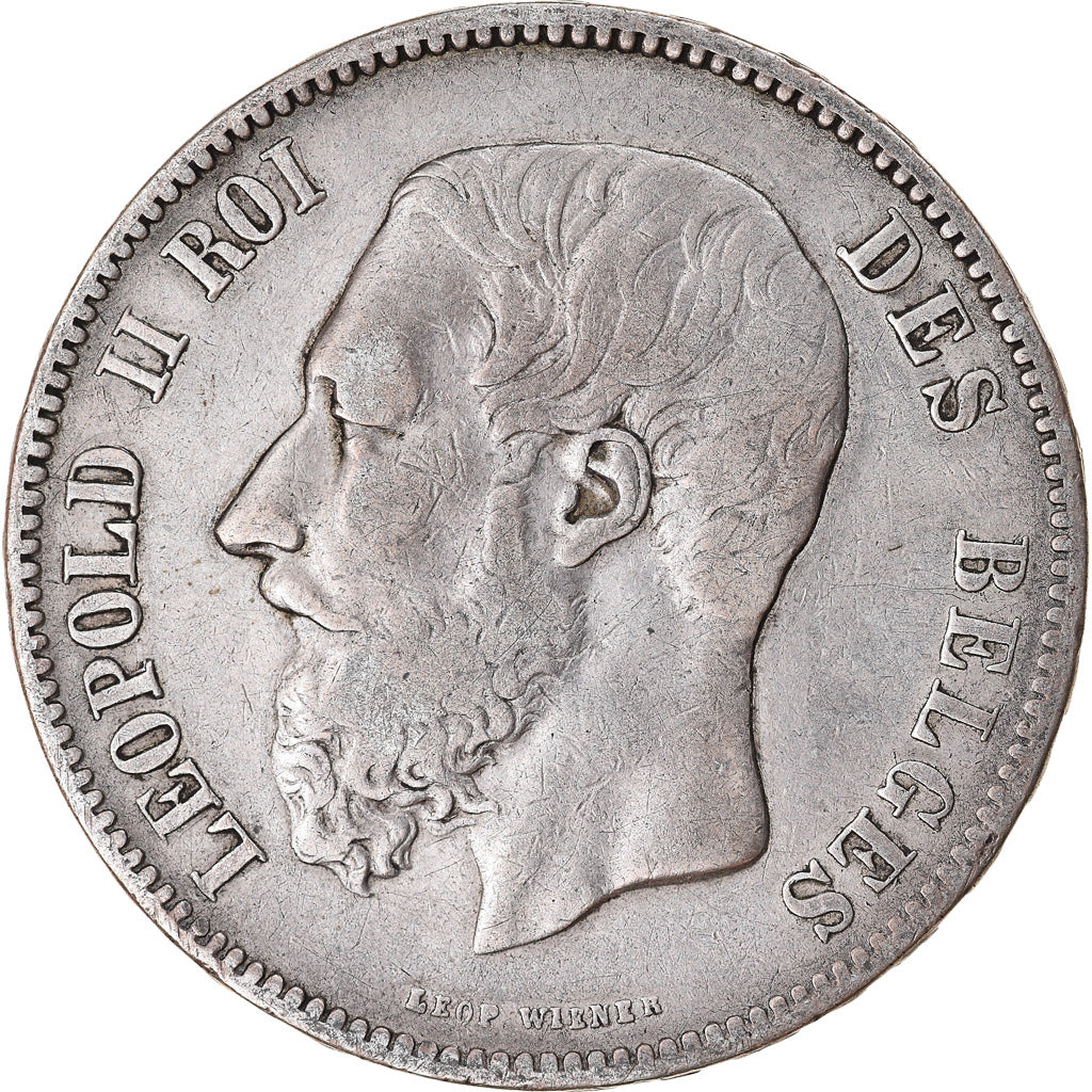 Coin, Belgium, Leopold II, 5 Francs, 5 Frank, 1870, VF(20-25), Silver, KM:24