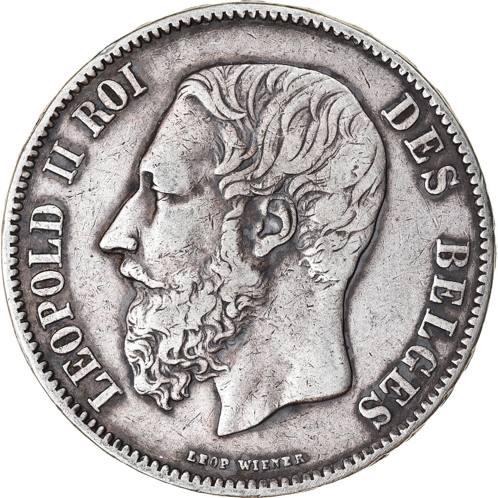 Coin, Belgium, Leopold II, 5 Francs, 5 Frank, 1870, VF(30-35), Silver, KM:24