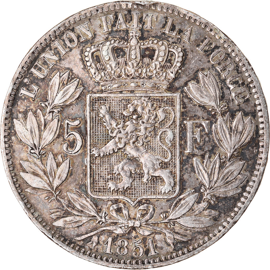 Coin, Belgium, Leopold I, 5 Francs, 5 Frank, 1851, VF(30-35), Silver, KM:17