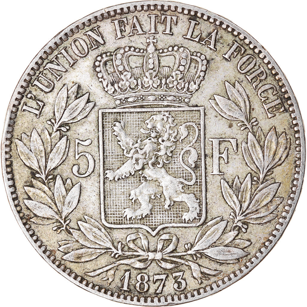 Coin, Belgium, Leopold II, 5 Francs, 5 Frank, 1873, VF(30-35), Silver, KM:24
