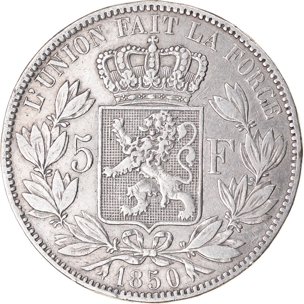 Monnaie, Belgique, Leopold I, 5 Francs, 5 Frank, 1850, TB, Argent, KM:17