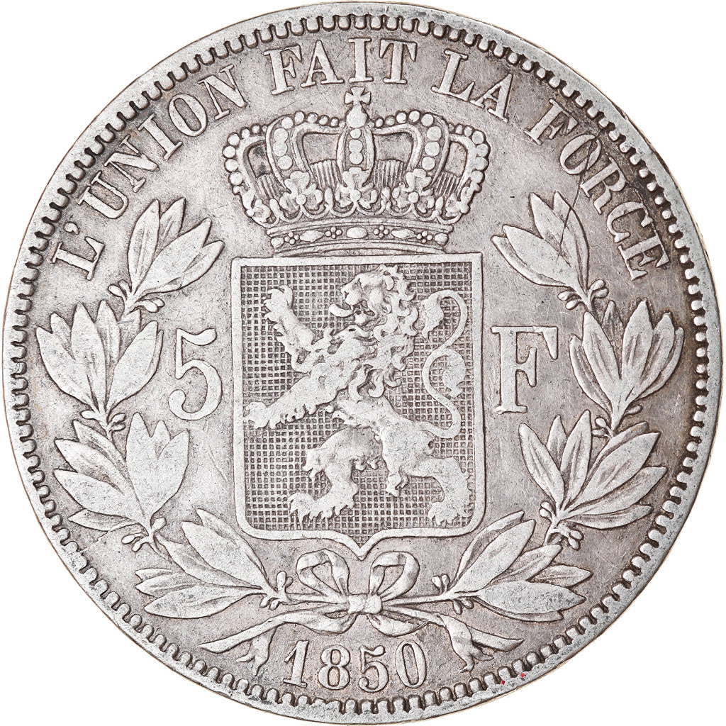 Coin, Belgium, Leopold I, 5 Francs, 5 Frank, 1850, VF(20-25), Silver, KM:17