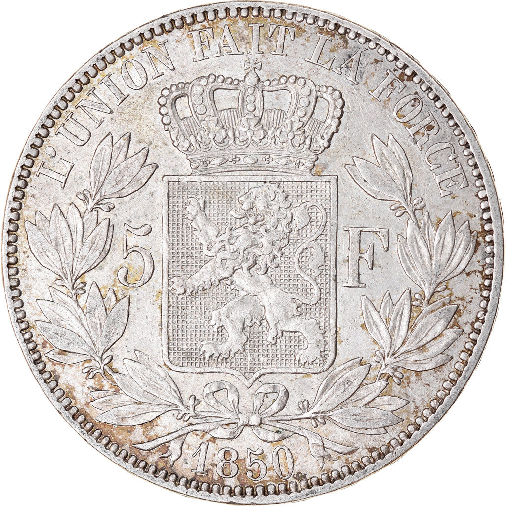 Coin, Belgium, Leopold I, 5 Francs, 5 Frank, 1850, VF(30-35), Silver, KM:17