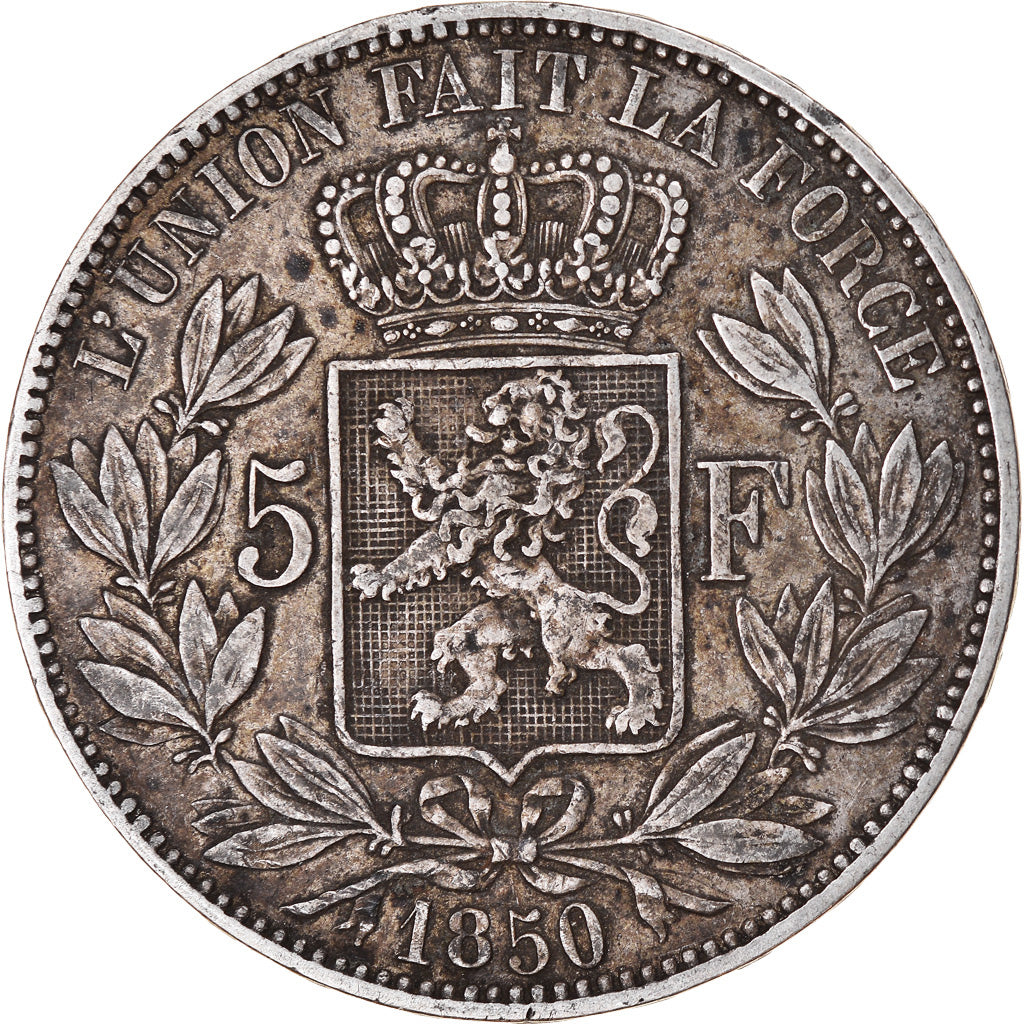 Monnaie, Belgique, Leopold I, 5 Francs, 5 Frank, 1850, TB+, Argent, KM:17