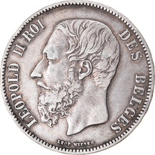 Coin, Belgium, Leopold II, 5 Francs, 5 Frank, 1872, VF(30-35), Silver, KM:24