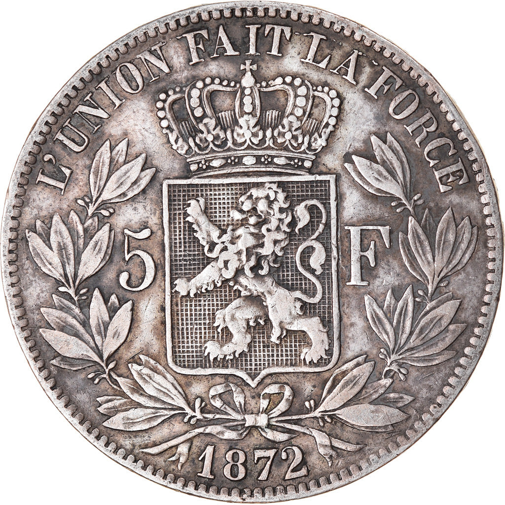 Coin, Belgium, Leopold II, 5 Francs, 5 Frank, 1872, VF(30-35), Silver, KM:24