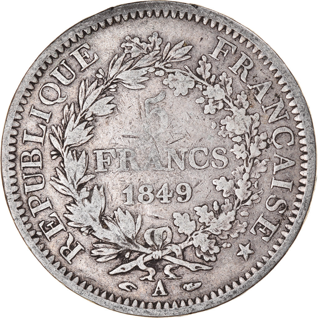 Monnaie, France, Hercule, 5 Francs, 1849, Paris, TB, Argent, Gadoury:683