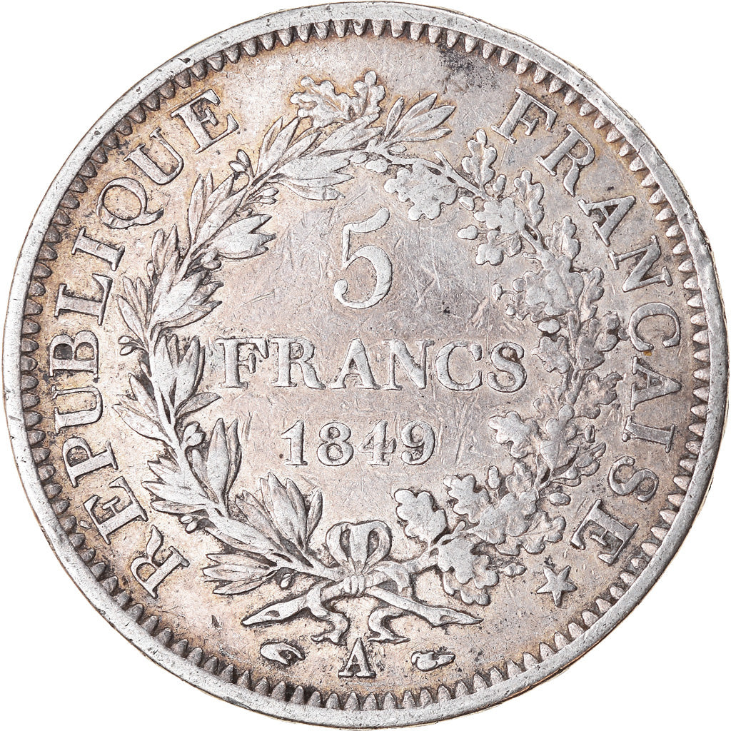 Monnaie, France, Hercule, 5 Francs, 1849, Paris, TB, Argent, Gadoury:683