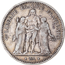 Moneta, Francia, Hercule, 5 Francs, 1849, Paris, MB, Argento, KM:756.1
