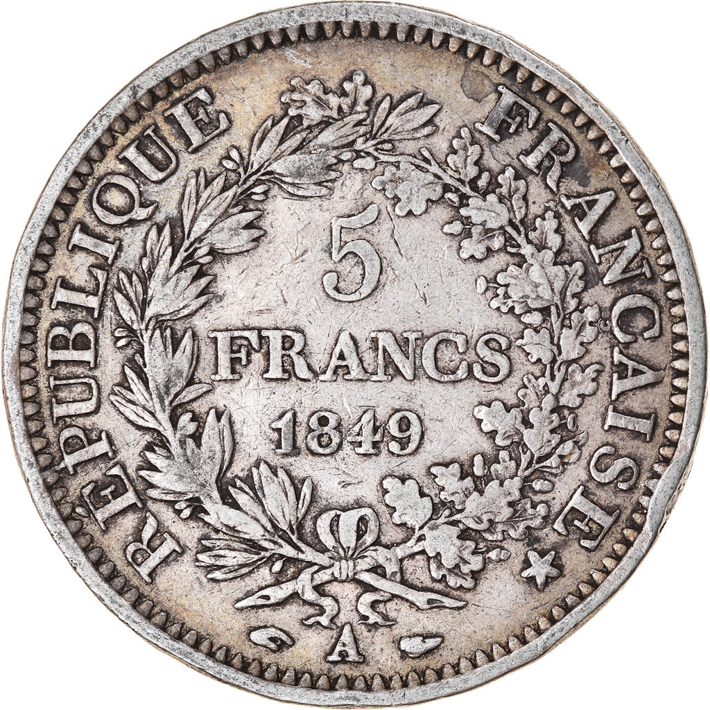 Monnaie, France, Hercule, 5 Francs, 1849, Paris, TB, Argent, Gadoury:683