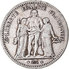 Moneta, Francia, Hercule, 5 Francs, 1849, Paris, MB, Argento, KM:756.1