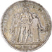 Moneta, Francia, Hercule, 5 Francs, 1848, Paris, B+, Argento, KM:756.1