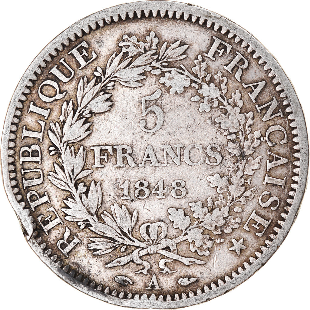 Monnaie, France, Hercule, 5 Francs, 1848, Paris, TB, Argent, Gadoury:683