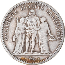 Moneta, Francja, Hercule, 5 Francs, 1848, Paris, VF(20-25), Srebro, KM:756.1