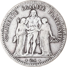 Moneda, Francia, Hercule, 5 Francs, 1848, Paris, BC+, Plata, KM:756.1