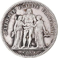 Münze, Frankreich, Hercule, 5 Francs, 1848, Paris, S, Silber, KM:756.1