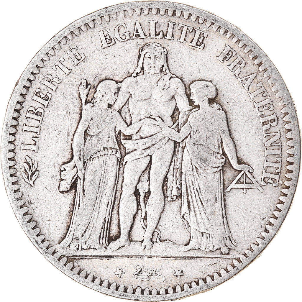 Monnaie, France, Hercule, 5 Francs, 1848, Paris, TB, Argent, Gadoury:683