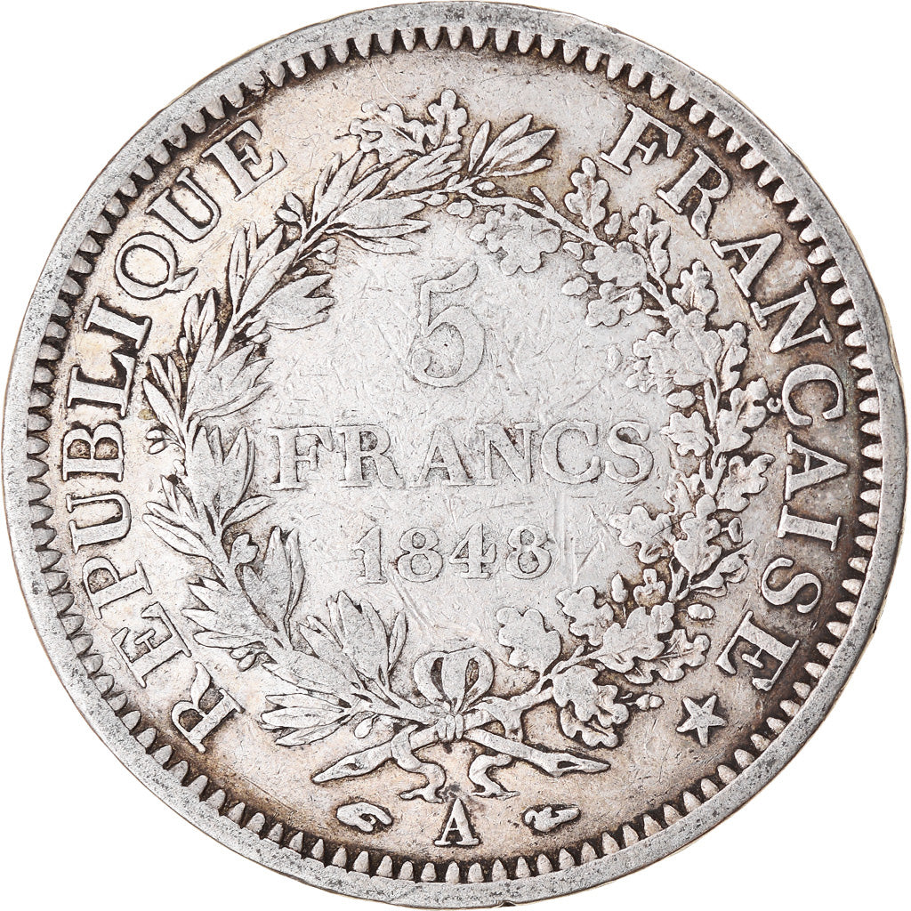 Monnaie, France, Hercule, 5 Francs, 1848, Paris, TB, Argent, Gadoury:683