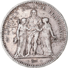 Moneta, Francia, Hercule, 5 Francs, 1848, Paris, MB, Argento, KM:756.1
