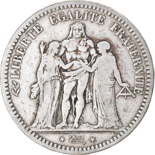 Moneta, Francia, Hercule, 5 Francs, 1848, Paris, B+, Argento, KM:756.1