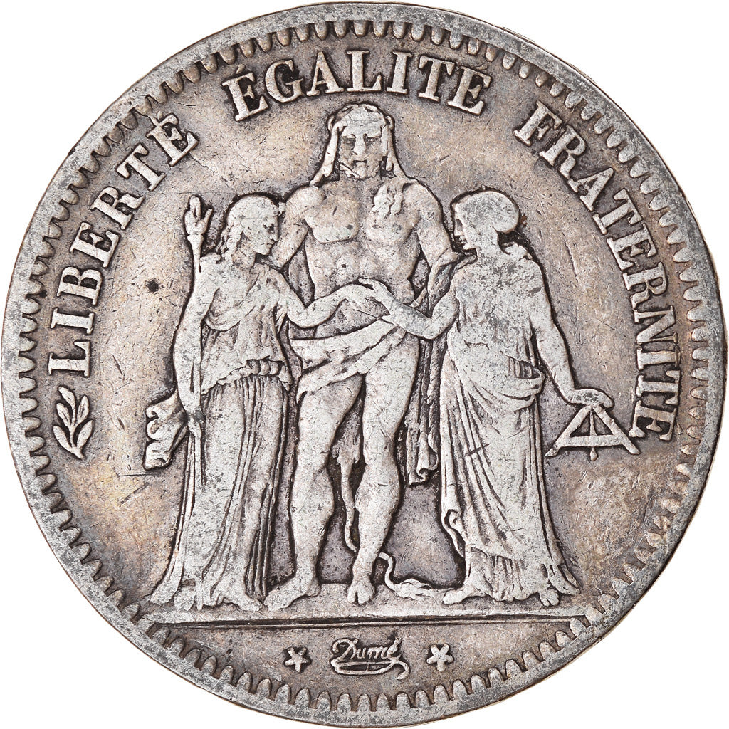 Coin, France, Hercule, 5 Francs, 1849, Strasbourg, VF(20-25), Silver, KM:756.2