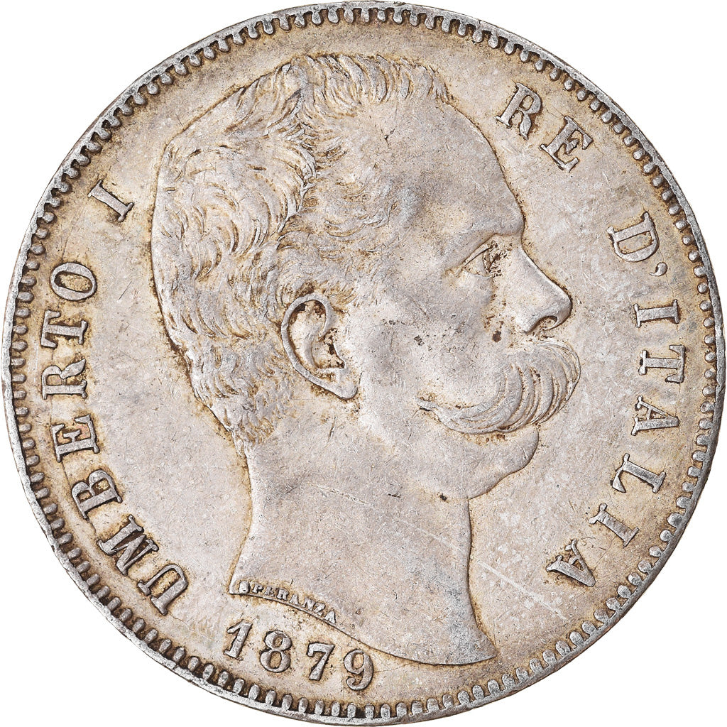 Monnaie, Italie, Umberto I, 5 Lire, 1879, Rome, TB+, Argent, KM:20