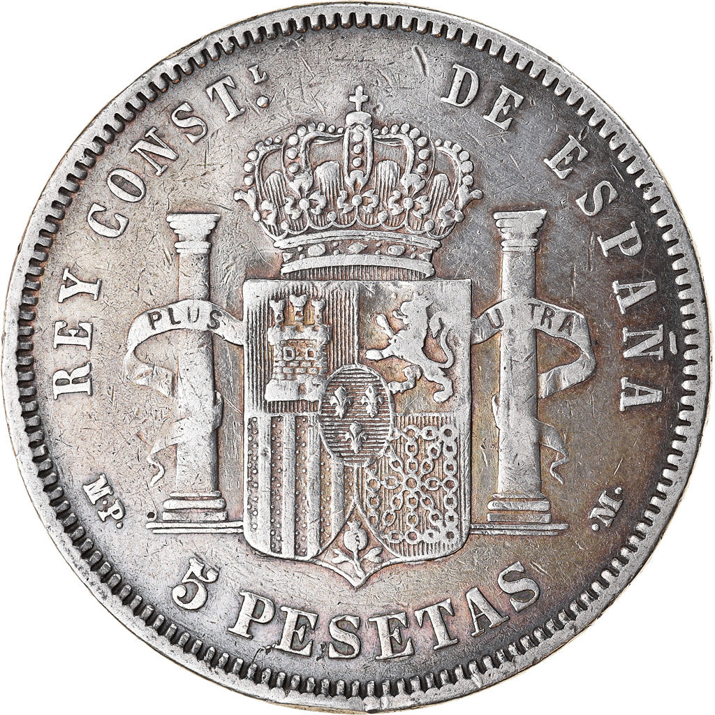 Münze, Spanien, Alfonso XIII, 5 Pesetas, 1888, Madrid, S+, Silber, KM:689