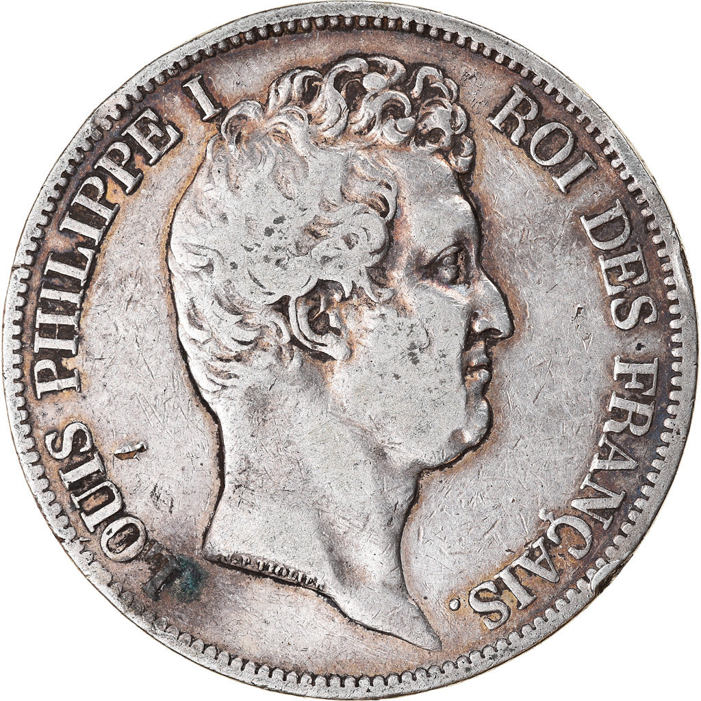 Moeda, França, Louis-Philippe, 5 Francs, 1830, Paris, VF(20-25), Prata