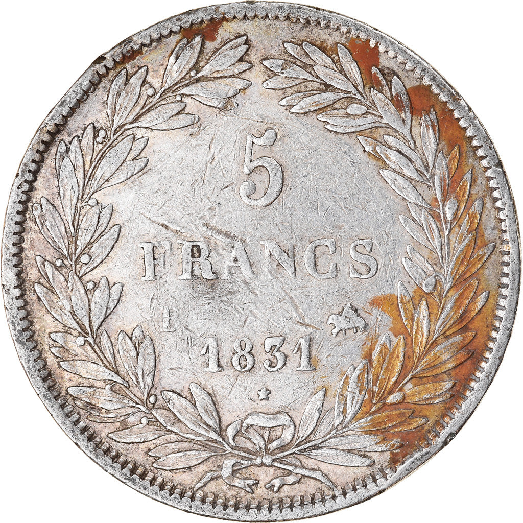 Monnaie, France, Louis-Philippe, 5 Francs, 1831, Rouen, TB+, Argent