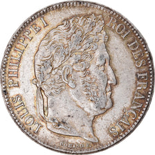 Moeda, França, Louis-Philippe, 5 Francs, 1832, Lille, VF(30-35), Prata