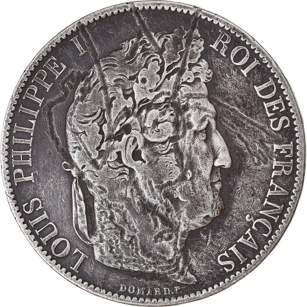Coin, France, Louis-Philippe, 5 Francs, 1844, Lille, VG(8-10), Silver