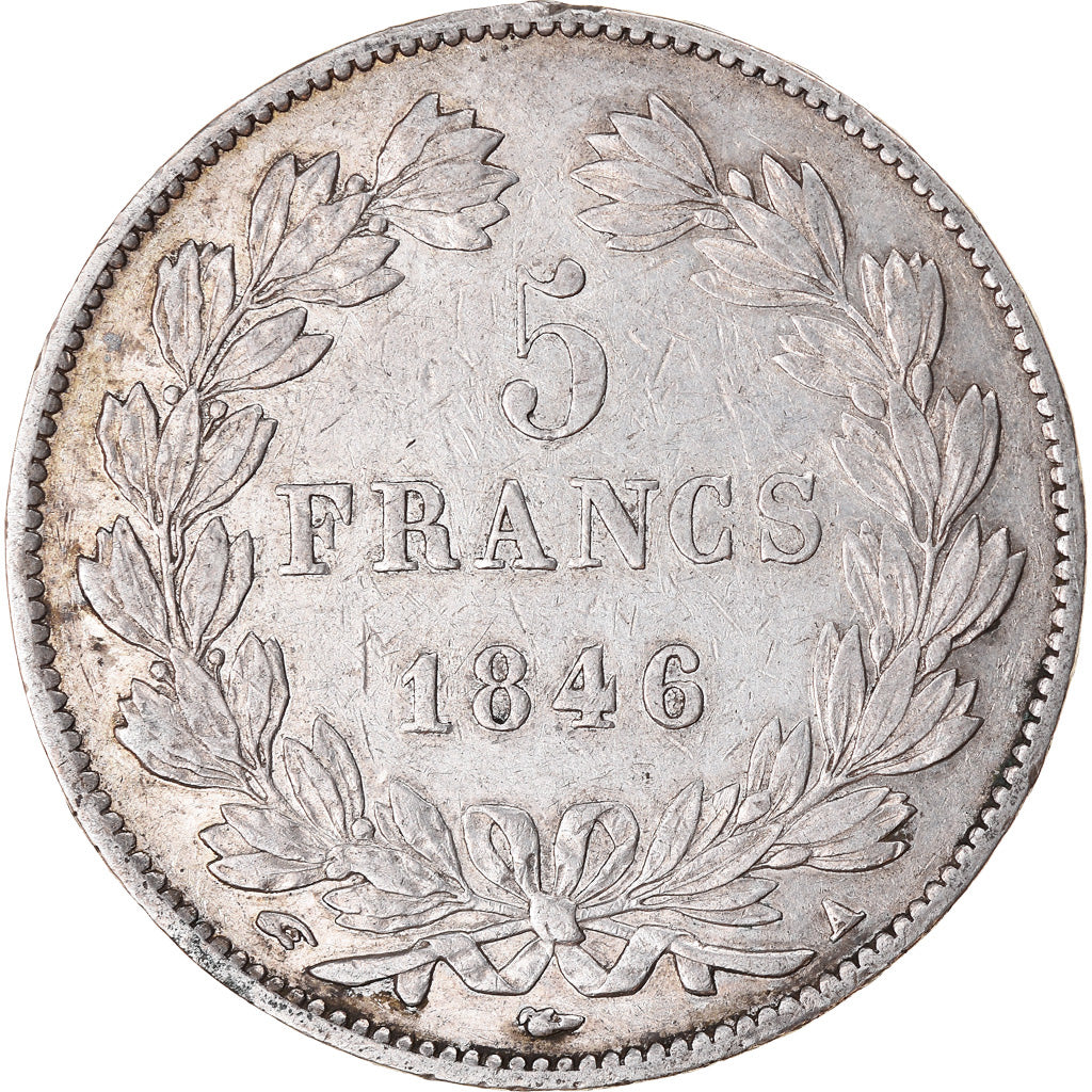 Moneta, Francja, Louis-Philippe, 5 Francs, 1846, Paris, VF(30-35), Srebro
