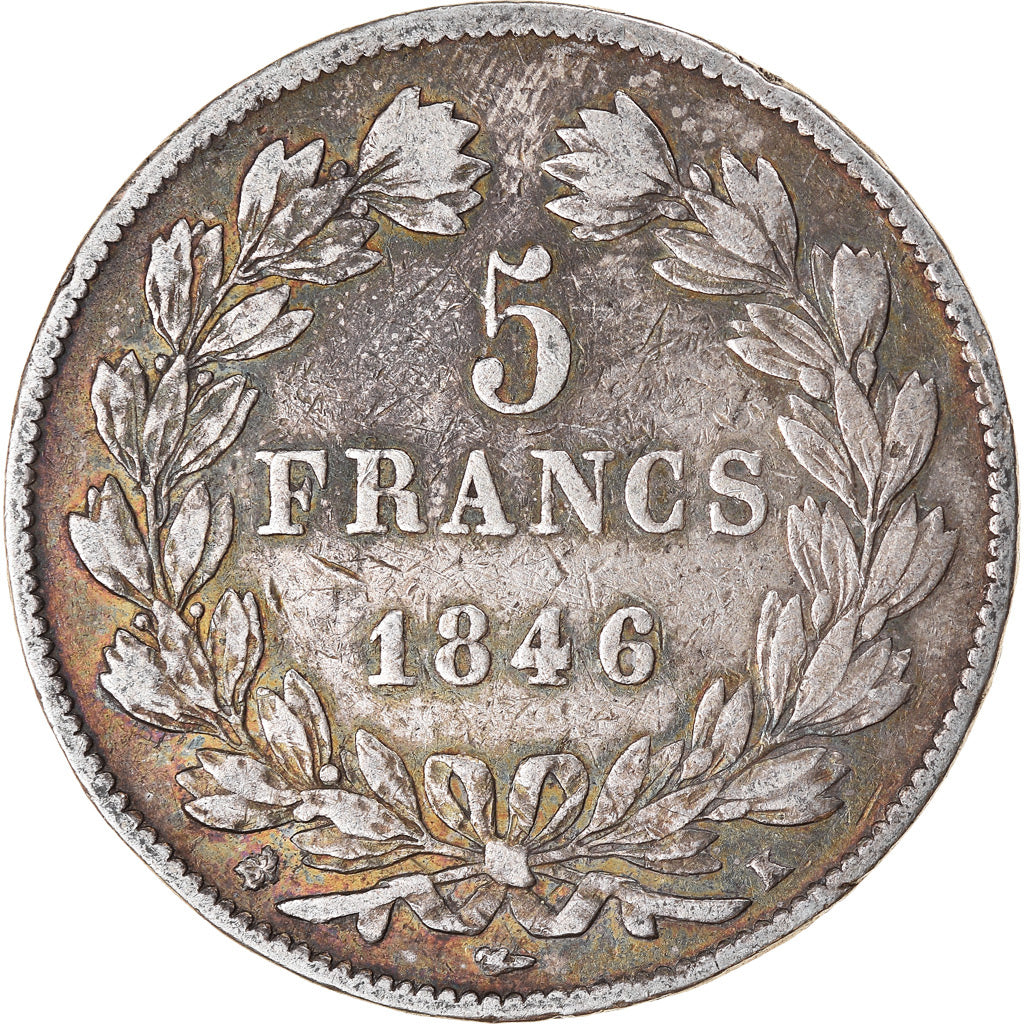 Coin, France, Louis-Philippe, 5 Francs, 1846, Bordeaux, VF(30-35), Silver