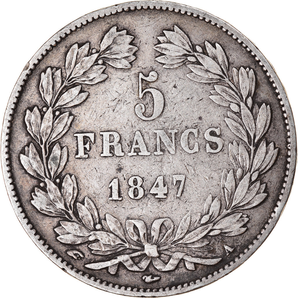 Coin, France, Louis-Philippe, 5 Francs, 1847, Paris, VF(30-35), Silver
