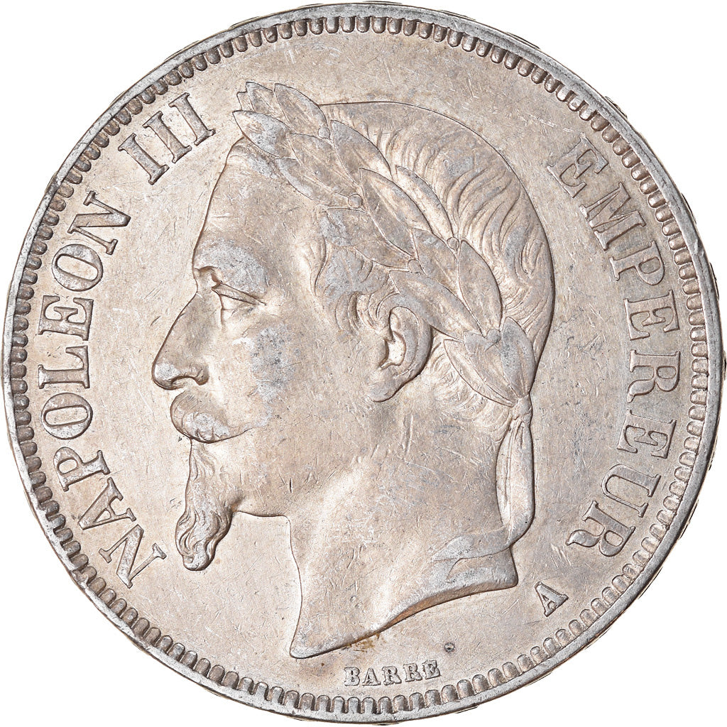 Moneta, Francia, Napoleon III, Napoléon III, 5 Francs, 1867, Paris, BB