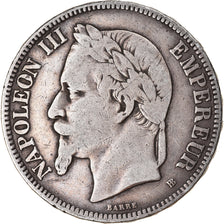 Coin, France, Napoléon III, 5 Francs, 1870, Strasbourg, VF(20-25), Silver