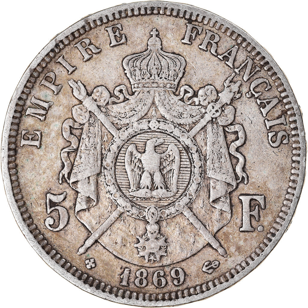 Coin, France, Napoléon III, 5 Francs, 1869, Strasbourg, VF(20-25), Silver