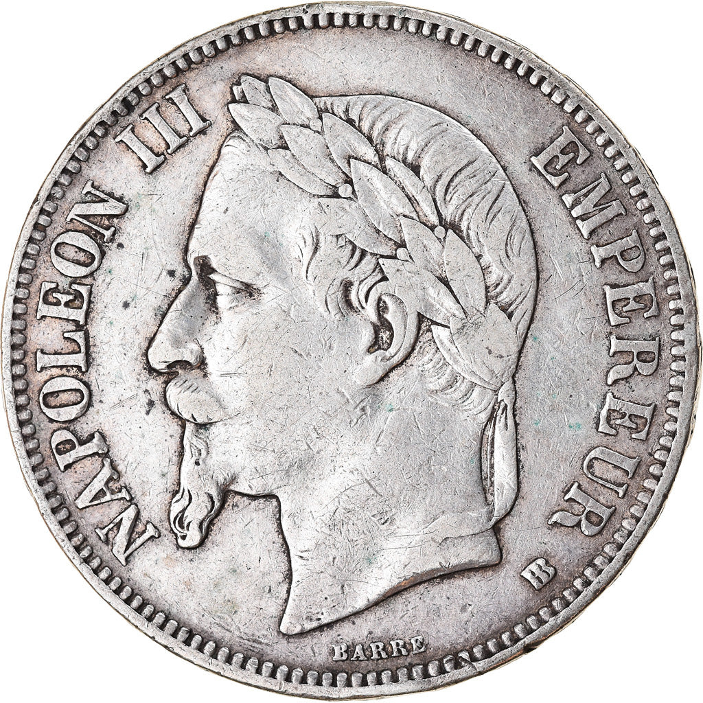 Coin, France, Napoléon III, 5 Francs, 1869, Strasbourg, VF(20-25), Silver