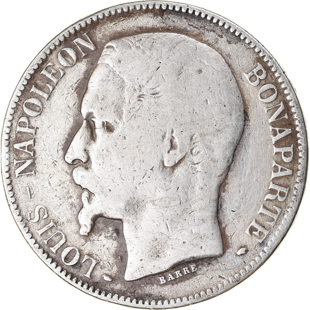 Monnaie, France, Napoléon III, 5 Francs, 1852, Paris, B+, Argent, Gadoury:726